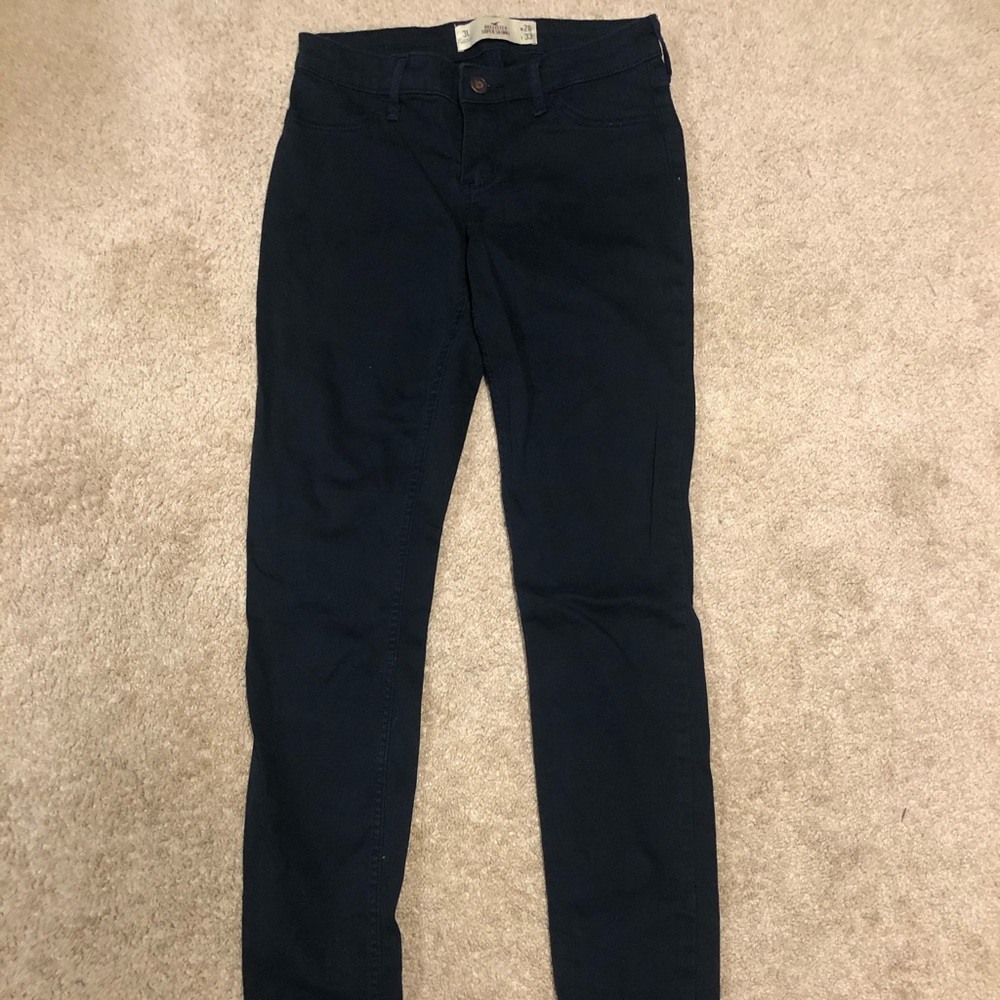 Dark navy twill skinny jeans